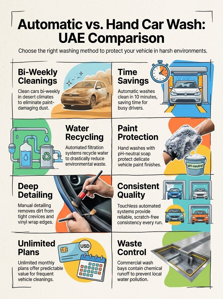 Automatic vs Hand Car Wash in the UAE: Which Is Better?