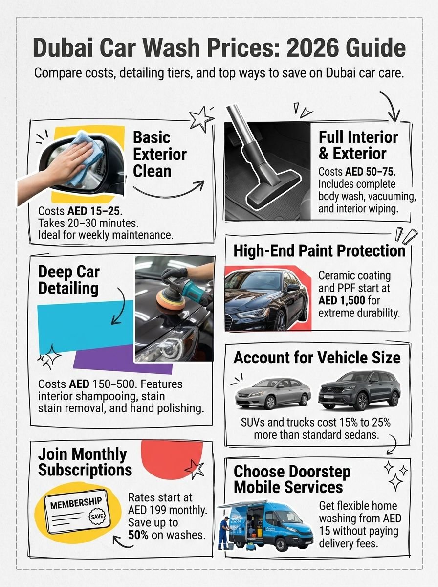 Car Wash Prices in Dubai: What to Expect in 2026 Car Wash Prices in Dubai: What to Expect in 2026